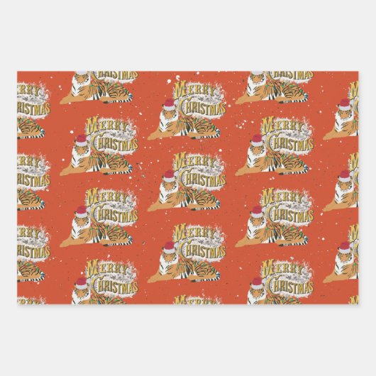 Vintage Weihnachten Geschenkpapier Set (Vorderseite)