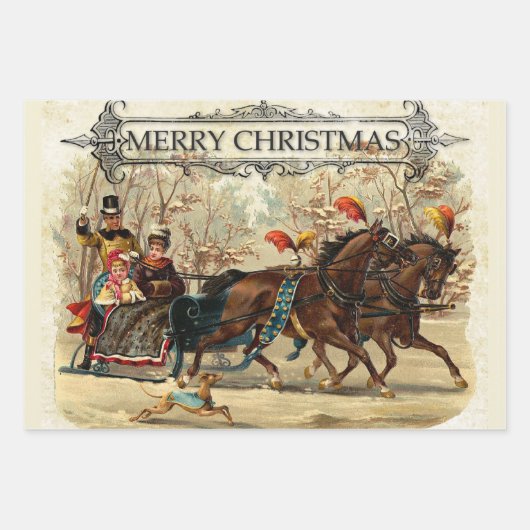Vintage Weihnachten Geschenkpapier Set (Vorderseite)