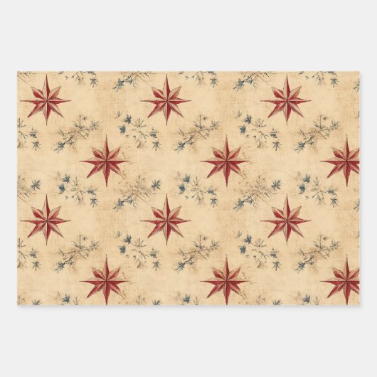 Vintage Weihnachten Geschenkpapier Set (Vorderseite 2)