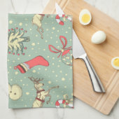 Vintage Weihnachten Geschirrtuch (Viertel Falte)