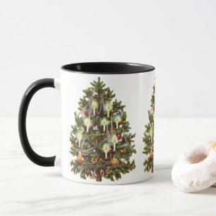Vintage Weihnachten, geschmückter viktorianischer Tasse
