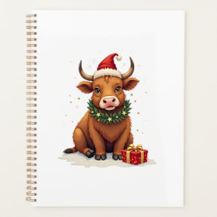 Vintage-Weihnachten Highland-Kuh mit Geschenken Ni Planer