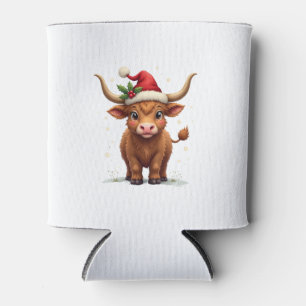 Vintage-Weihnachten Highland-Kuh Süße Feiertags-Ba Dosenkühler