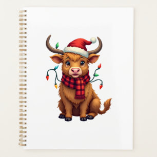 Vintage Weihnachten Highland-Kuh Süße Feiertags-Ve Planer