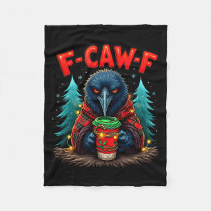 Vintage-Weihnachten-Horror-Lustige-Schwarze-Krähe- Fleecedecke