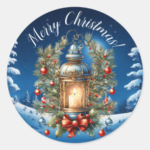 Vintage Weihnachten I Runder Aufkleber