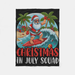 Vintage-Weihnachten im Juli Santa Hawaiian-Surfen Fleecedecke