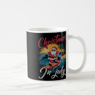 Vintage-Weihnachten im Juli Santa Hawaiian-Surfen Kaffeetasse