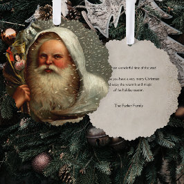 Vintage Weihnachten im Schnee mit Spielzeug Ornament Karte