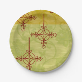 Vintage Weihnachten im Stil der 70er Jahre Pappteller