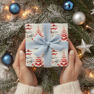 Vintage Weihnachten im Stil der Mitte des 20. Jahr Geschenkpapier