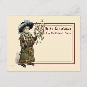 Vintage Weihnachten im viktorianischen Zeitalter K Postkarte