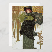 Vintage Weihnachten Jugendstil-Scribners Einladung (Vorne/Hinten)