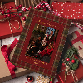 Vintage-Weihnachten-Kariert-Timeless-Erbstück-Foto Feiertagskarte