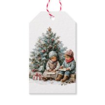 Vintage-Weihnachten-Kinder-Aquarell