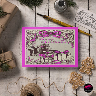 Vintage-Weihnachten Kinder dekorieren Baum Feiertagspostkarte