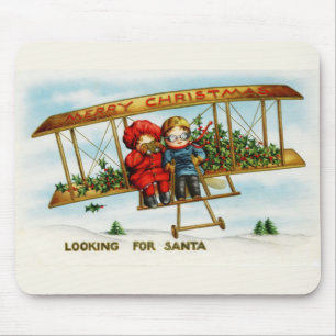 Vintage Weihnachten Kinder suchen nach Santa Mousepad