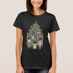 Vintage-Weihnachten Kinder um einen geschmückten B T-Shirt