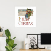 Vintage-Weihnachten Kinder und Cherub Poster (Heimbüro)