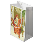 Vintage Weihnachten Kleine Geschenktüte (Vorderseite Schrägansicht)