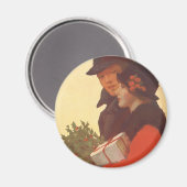 Vintage Weihnachten, Liebe und Romantik Geschenk S Magnet (Vorderseite/Rückseite)