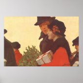 Vintage Weihnachten, Liebe und Romantik Geschenk S Poster (Vorne)