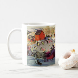 Vintage Weihnachten, Liebe und Romantik Schlittenf Kaffeetasse