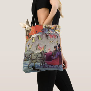 Vintage-Weihnachten, Liebe und Romantik Schlittenf Tasche