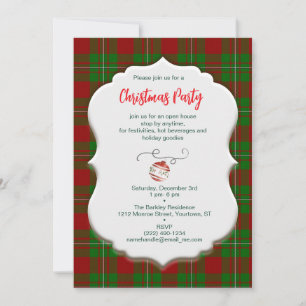 Vintage-Weihnachten MacGregor-Tartan-Karo Einladung