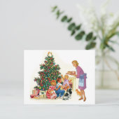 Vintage Weihnachten Mama & Kinder (Stehend Vorderseite)