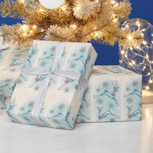 Vintage Weihnachten  Mid Century Modern Rentier Geschenkpapier