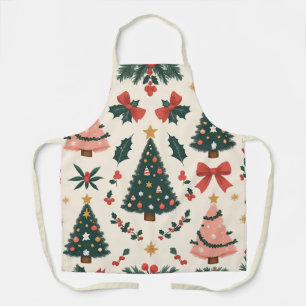 Vintage-Weihnachten-Mistel & Schleifen-Feiertag Schürze
