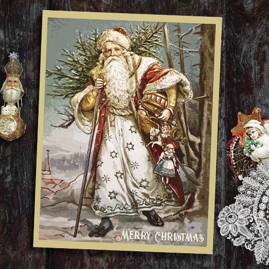 Vintage Weihnachten mit Baum und Spielzeug