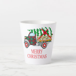 Vintage-Weihnachten mit Tannenbaum-LKW-Weihnachts- Milchtasse