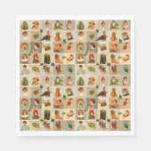 Vintage Weihnachten Mittagessen Papier Napkins Serviette (Vorderseite)