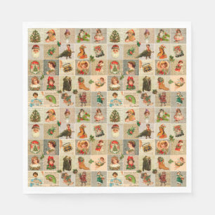 Vintage Weihnachten Mittagessen Papier Napkins Serviette
