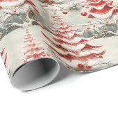 Vintage Weihnachten Mitte des Jahrhunderts mit Rot Geschenkpapier (Rolleneckpunkt)