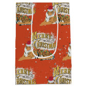 Vintage Weihnachten Mittlere Geschenktüte (Rückseite)