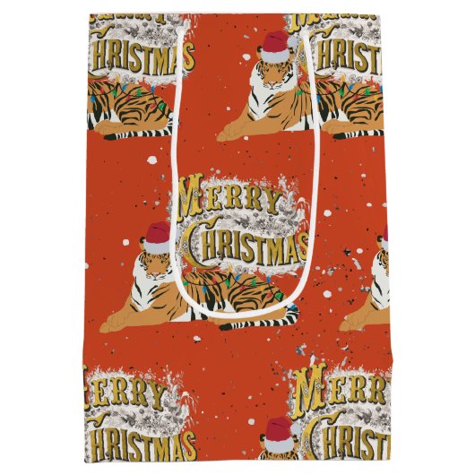 Vintage Weihnachten Mittlere Geschenktüte (Rückseite)