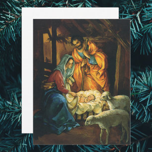 Vintage-Weihnachten-Nativität, Baby-Jesus-Einladun Einladung