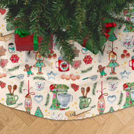 Vintage Weihnachten niedliche Nutcracker Cookies Polyester Weihnachtsbaumdecke
