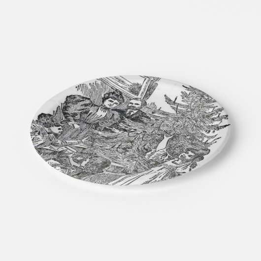 Vintage Weihnachten Pappteller (Schrägansicht)