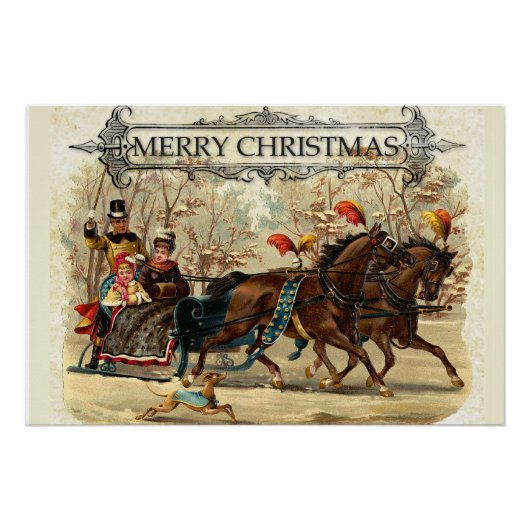 Vintage Weihnachten Poster (Vorderseite)