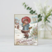 Vintage Weihnachten Postkarte (Stehend Vorderseite)