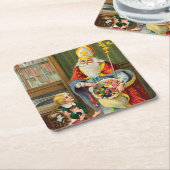 Vintage Weihnachten Rechteckiger Pappuntersetzer (angewinkelt)