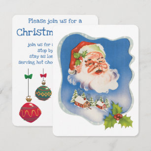 Vintage Weihnachten, Retro fröhliche Santa Claus P Einladung