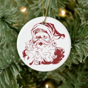 Vintage Weihnachten, Retro fröhlicher Weihnachtsma Keramik Ornament