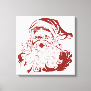 Vintage Weihnachten, Retro fröhlicher Weihnachtsma Leinwanddruck