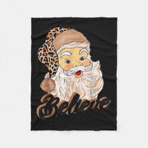 Vintage Weihnachten Retro Holiday Cheetah Santa Le Fleecedecke