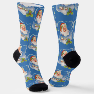 Vintage Weihnachten, Retro lustiger Weihnachtsmann Socken